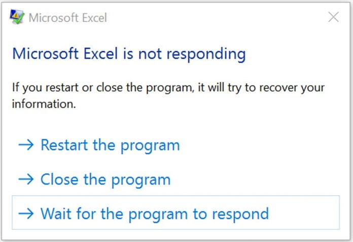 Excel, Word not responding